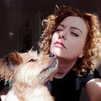 Carys Fletcher with Spud the dog